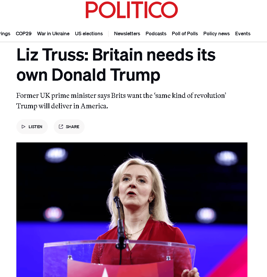 皇冠信用盘开户_美媒:英国任期最短首相特拉斯皇冠信用盘开户,成了特朗普“迷妹”